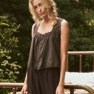 THE GREAT. Charcoal Tank Top